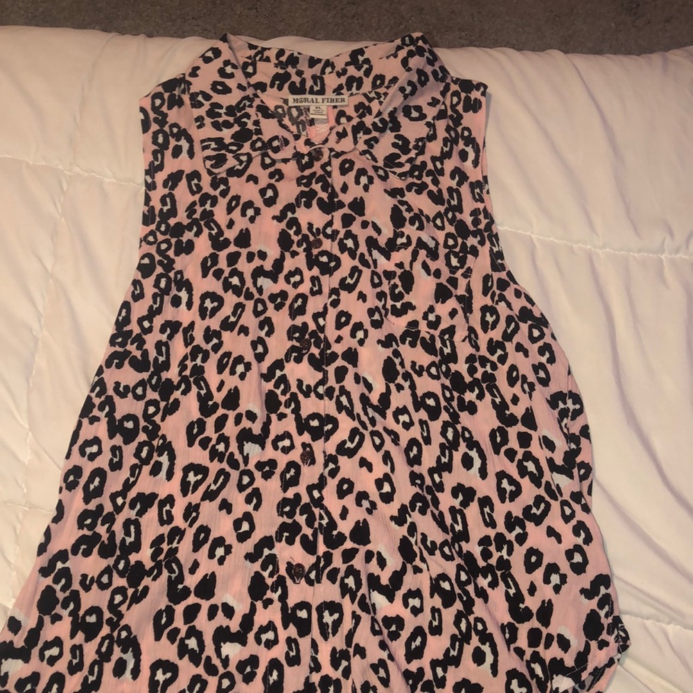 XL pink cheetah print tank
